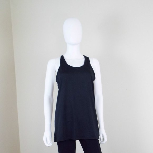 HANES SPORT BLACK ACTIVE WEAR ATHLETIC RACER BACK TANK  TOP - LARGE - Picture 2 of 6